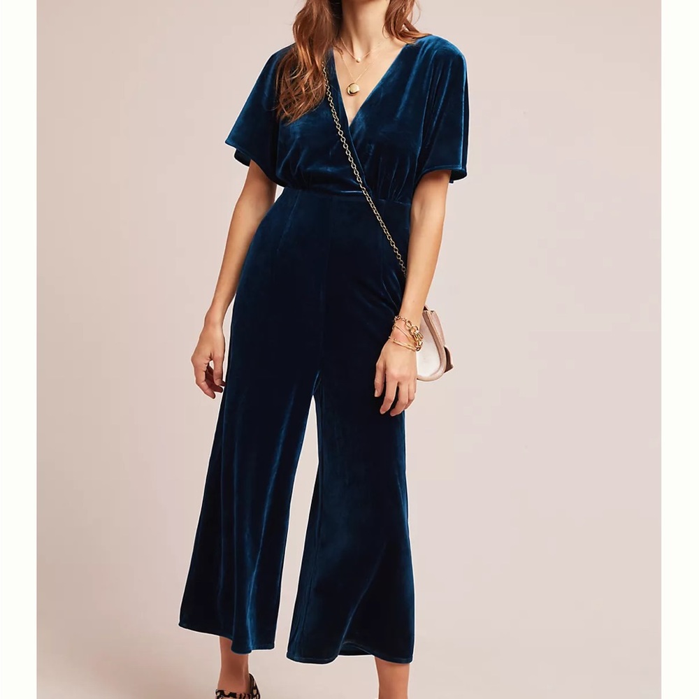 Anthropologie Greylin Luna Velvet Jumpsuit
